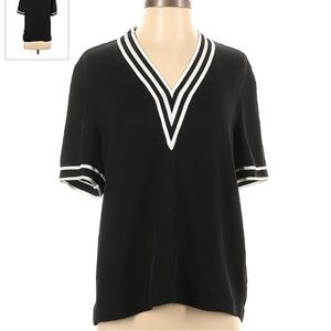 Rag & bone short sleeve blouse with v neck detail